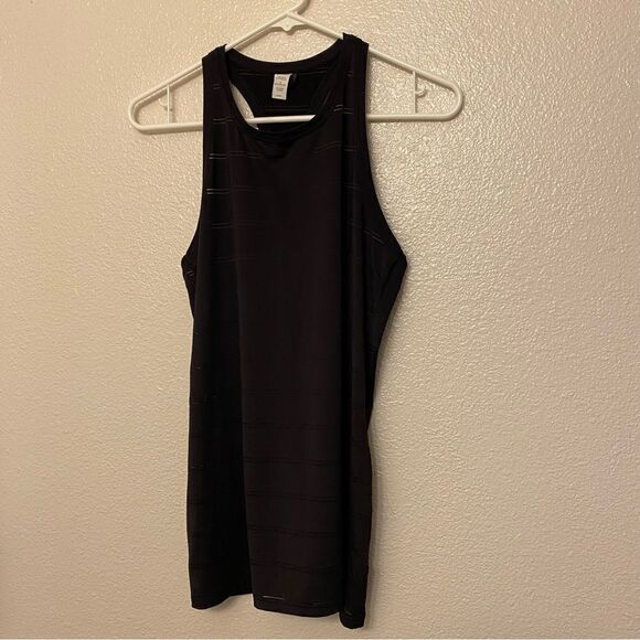 Athleta High Neck Chi Double Stripe Tank Top black running too-S - Picture 2 of 9
